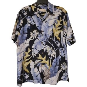 Vintage Tommy Bahama 100% Silk Hawaiian Shirt Mens Medium